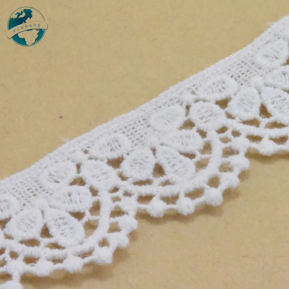 3cm Wide 100% Cotton Embroid Lace Sewing Ribbon Guipure Trim Wedding Decoration DIY Dolls Colthes Accessories Lace Edge#3999