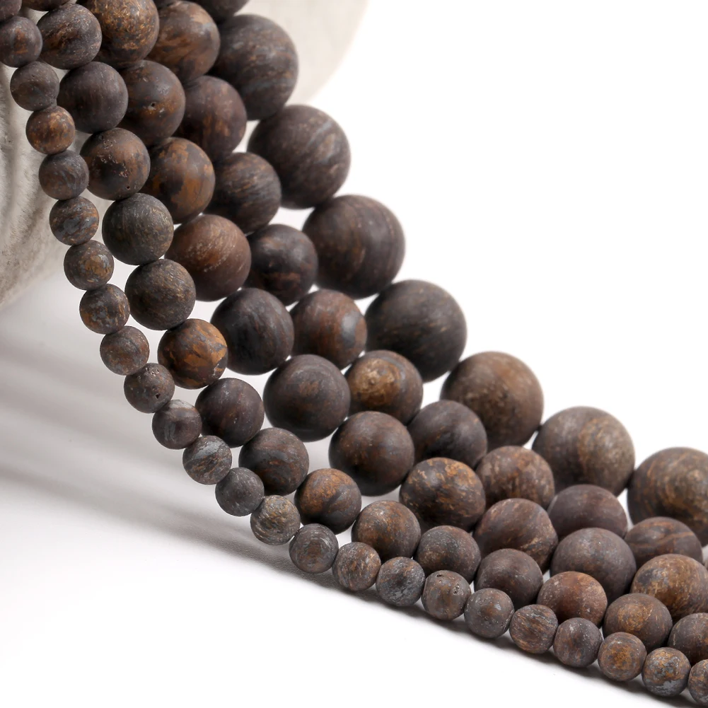 Natural Matte Bronzite Stone Beads Round Loose Spacer Beads For Jewelry Making 6/8/10mm DIY Bracelet Necklace