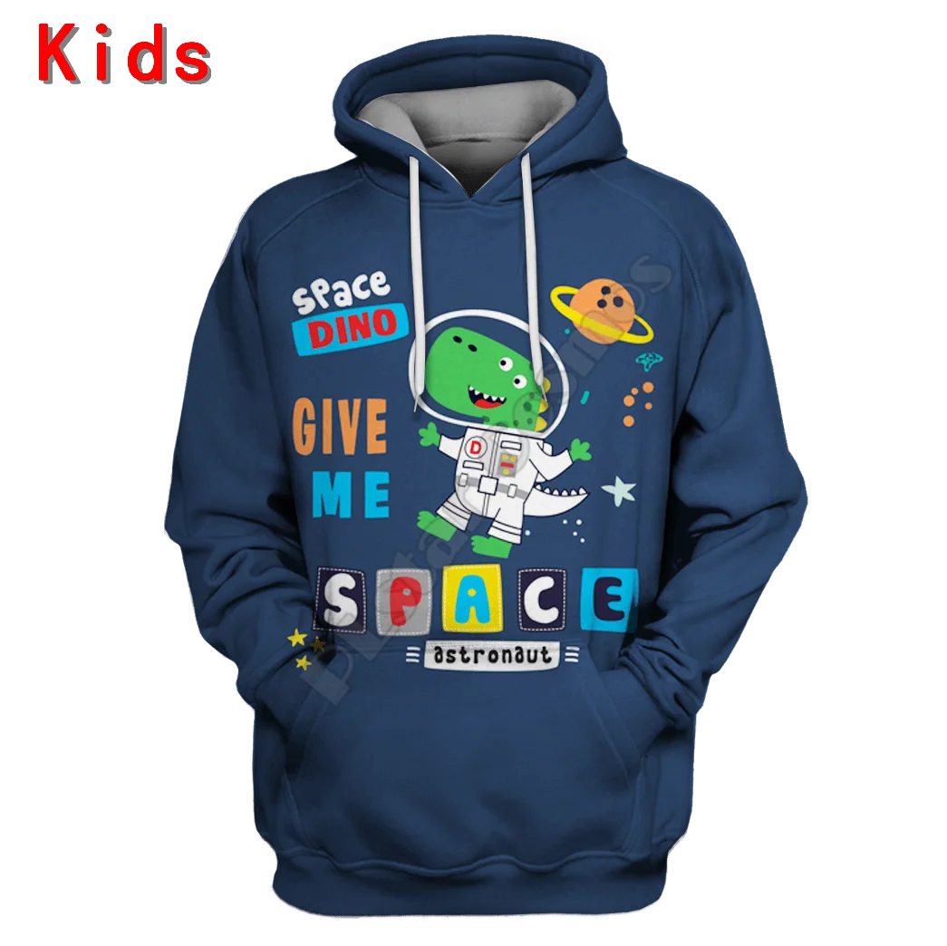 Astronaut Giraffe in space Galaxy Hoodies T-shirt 3D Printed Kids Sweatshirt Long Sleeve Boy For Girl Funny Pullover 05