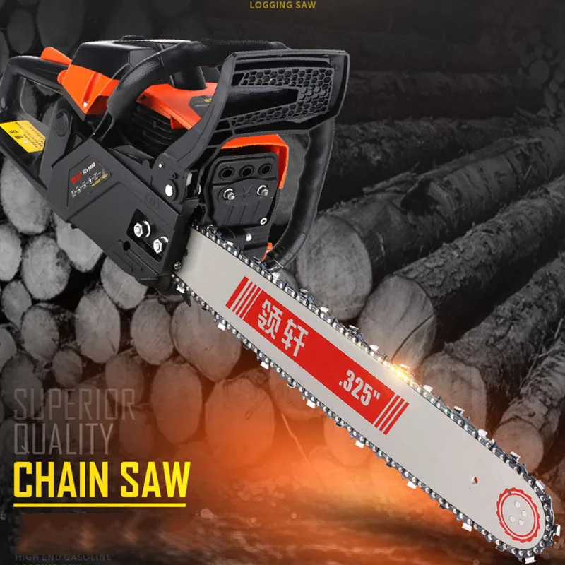 Household high-power chain saw logging saw gasoline chainsaw tree felling machine multifunctional gasoline chain saw