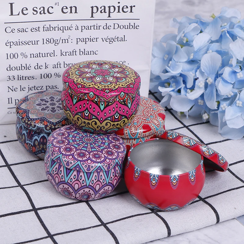 1pc Retro Floral Tin Can Lovely Mini Gift Jewelry Tin Box Cookie Candy Tea Storage Box Candy Gift Case