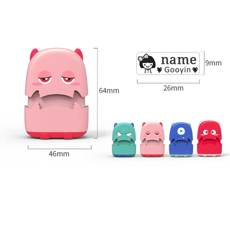 Custom-Made Baby Name Stamp DIY For Children Name Seal Student Clothes Not Easy To Fade Security Name Cute Dinosaur Stamp