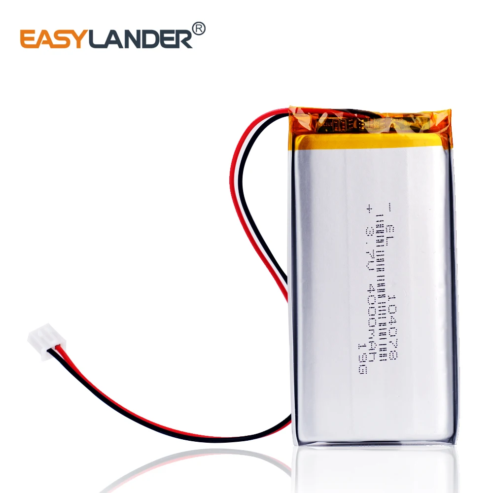 3.7V 104078 2.54 2p 4000mah Rechargeable Lithium Li-ion Polymer Battery