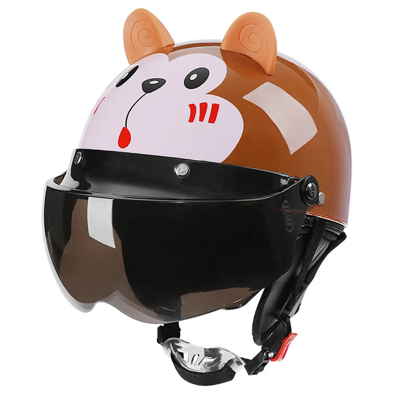 Summer Motorcycle Children Helmet Kids HD Lens Cartoon Half Face Helmet Children Sports Safety Helmet for Cycling Skateboarding