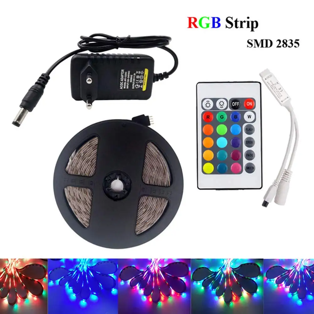 

5050 Led Strip 5M 10M 2835 LED Strip Light led ribbon 15M 20M rgb led diode tape Bluetooth Controller power adapter for Home