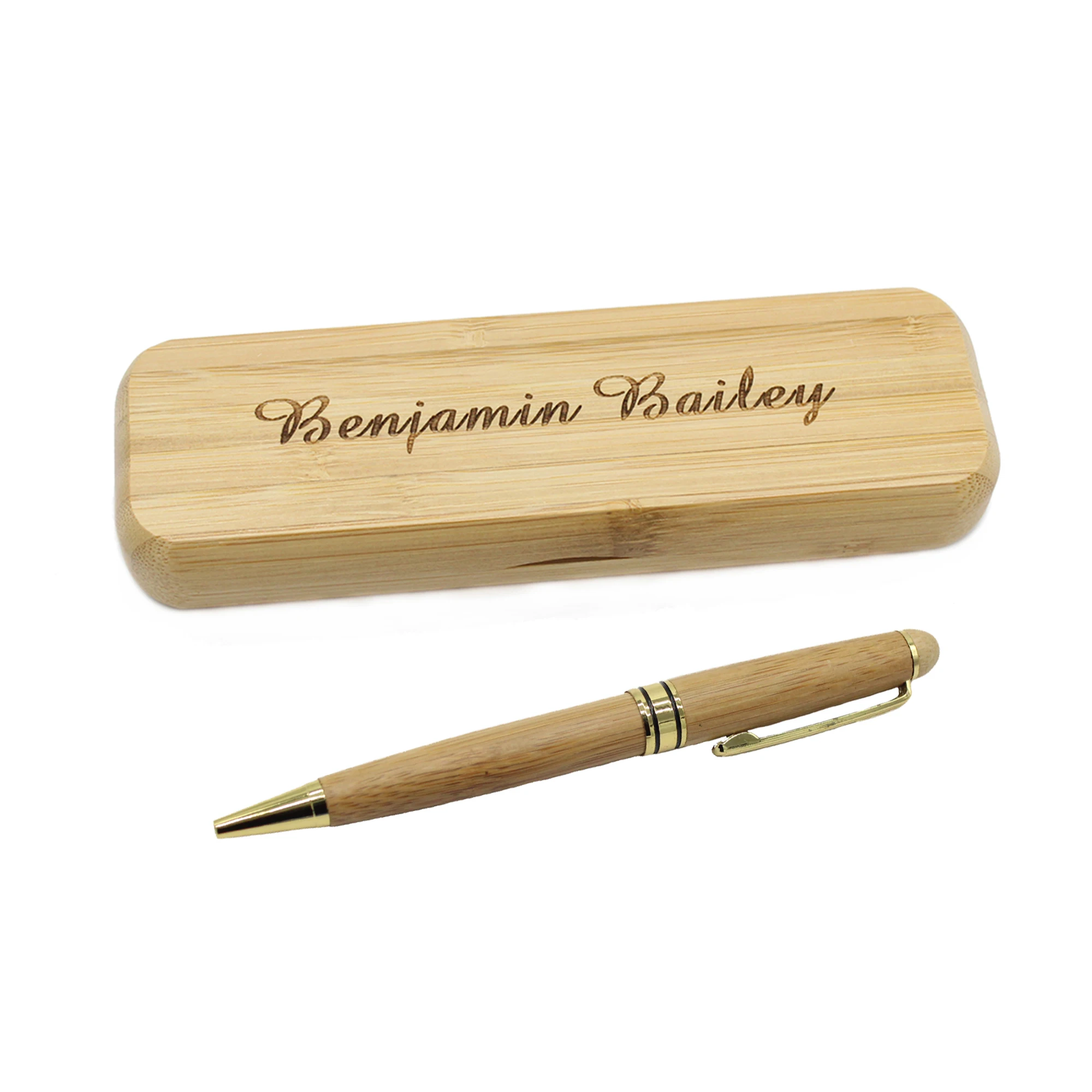 

Personalized Ballpoint Pen Engraved Bamboo Birch Pens Customize Company Logo Baby Shower Baptism School Wedding Gift Decoration