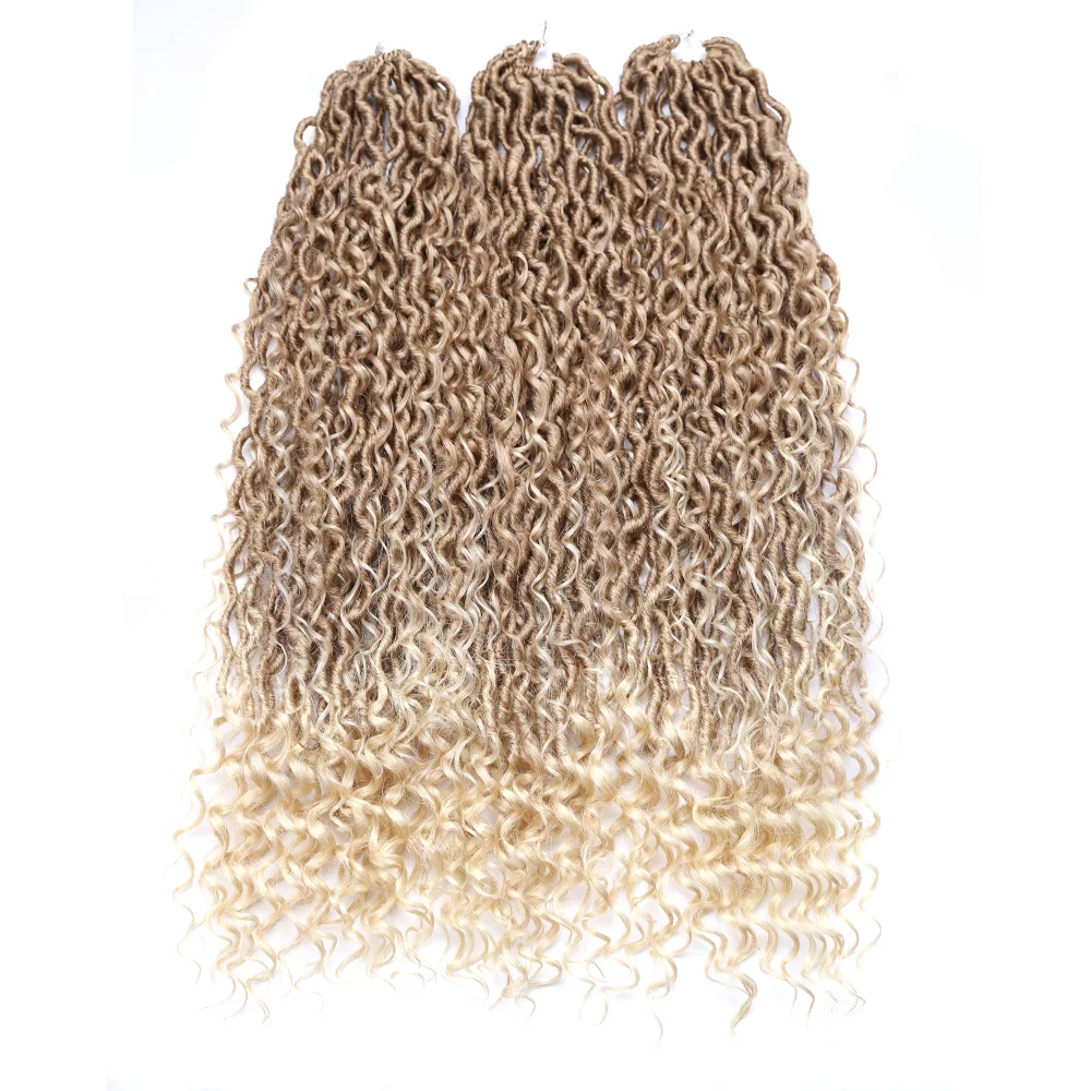 Synthetische Göttin Locs Häkeln Haar Zöpfe Lockige Faux Locs Flechten Haarverlängerungen Perücke Für Frauen Schwarz Hippie Boho Stil – Detail 10