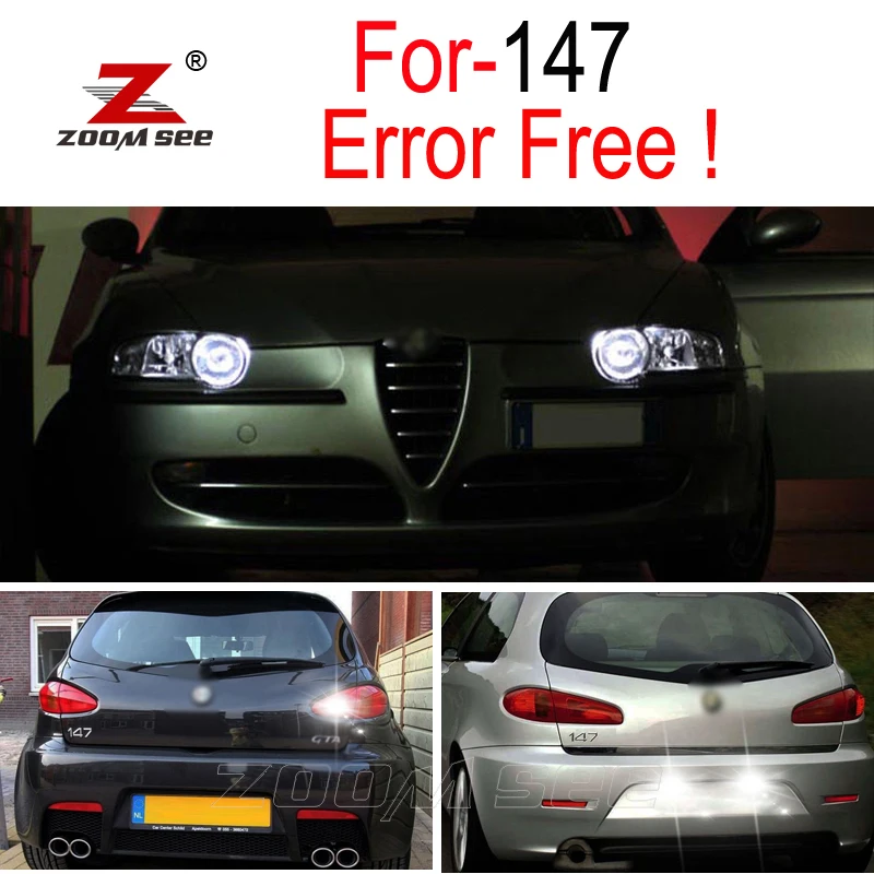 Canbus white Car LED Reverse backup tail lamp + LED plate Exterior light + LED Parking city bulb for Alfa Romeo 147  (2000-2010)