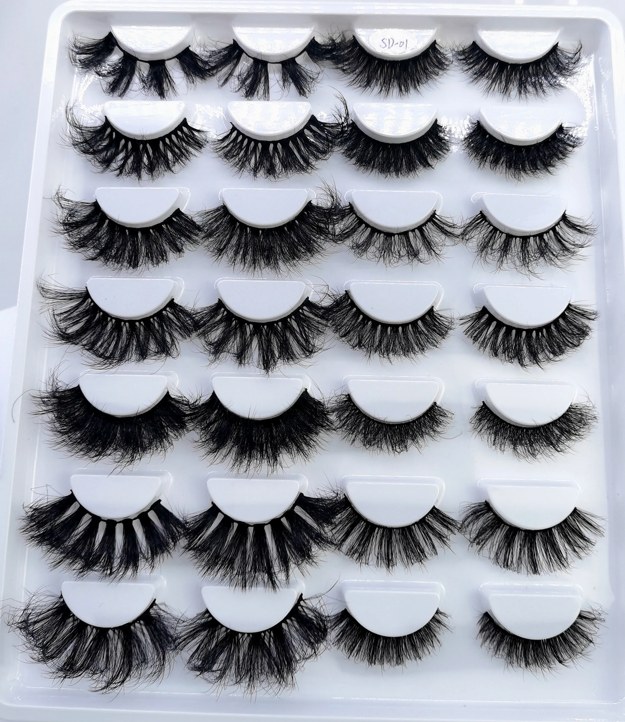 HBZGTLAD 14 Paar Wimpern 25mm Kunstnerz-Wimpern Langanhaltende Flauschige Nerzwimpern Dramatische Volumen-Wimpernverlängerung Dick Lang – Detail 7