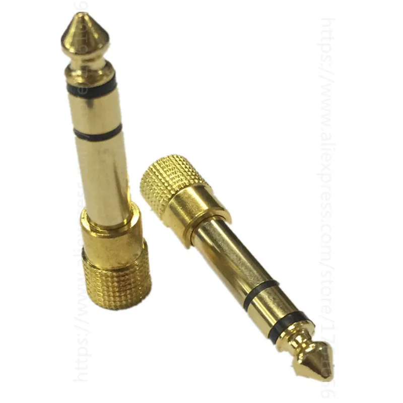 แจ็ค6.5ปลั๊กตัวผู้6.35มม. เป็นขั้วต่อหูฟังตัวเมีย3.5มม. อะแดปเตอร์เสียงไมโครโฟน AUX 6.3ตัวแปลง3.5มม.