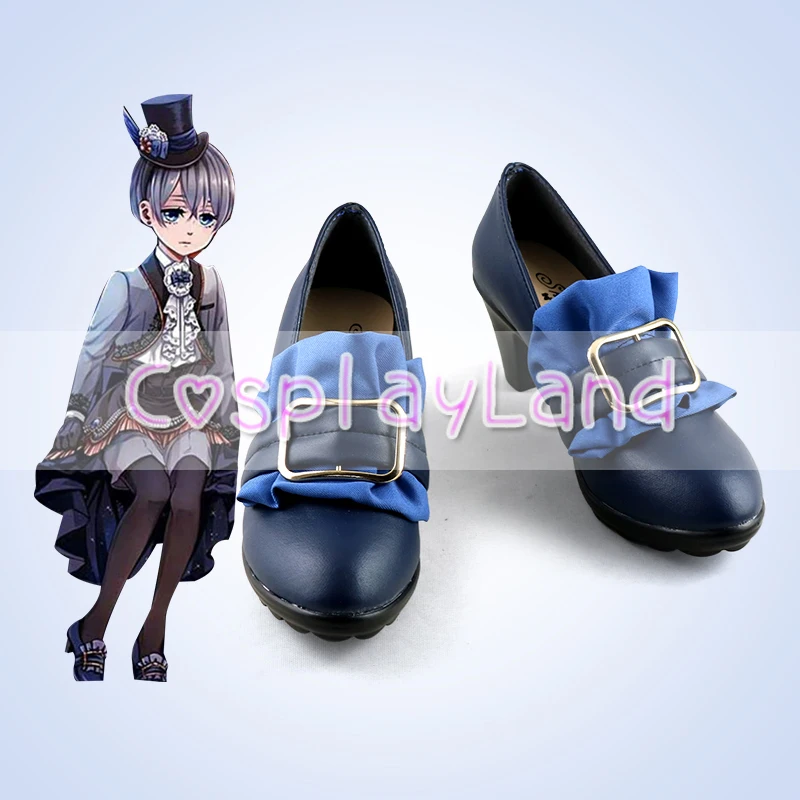 

Black Butler Ciel Phantomhive Blue Cosplay Boots Shoes High Heel Shoes Customized Halloween Carnival Cosplay Costume Accessories