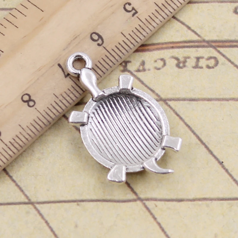 10pcs Charms Tortoise Turtle Sea 34x20mm Tibetan Bronze Silver Color Pendants Antique Jewelry Making DIY Handmade Craft