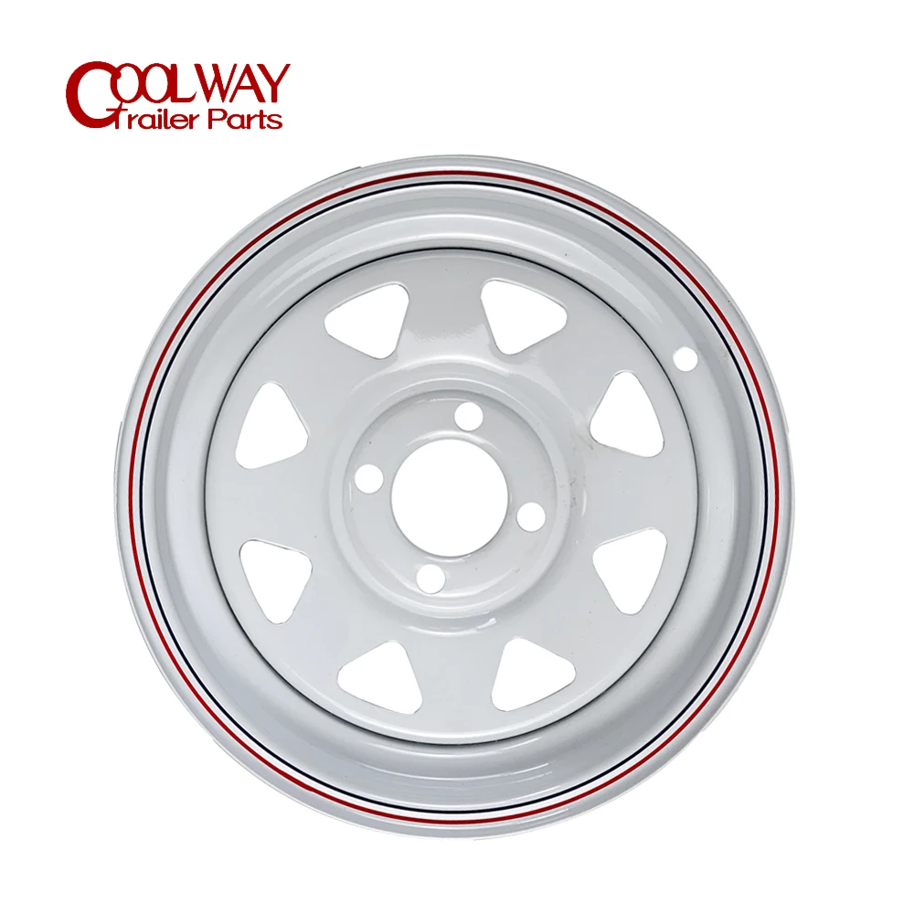 13 Inch X 4.5J White Spoke Trailer Rim 4-100 and 5 -114.3 Car Bolt Pattern Caravan Boat RV Parts Accessories