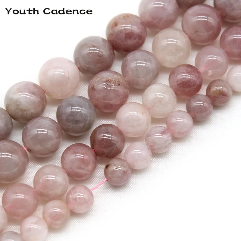 Natural Stone Genuine Gem Pink Opal Beads Round Loose Spacer Beads 6 8 10mm For Jewelry Making Diy Necklace Bracelet Accessories