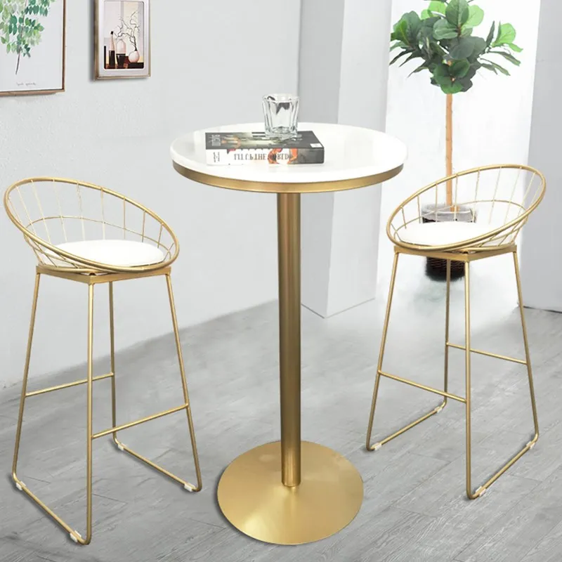 

Modern Bar Stool chairs High Chair Simple Wrought Iron Bar Chair Gold Stool Modern Dining Chair Nordic Pub Accessories Leisure