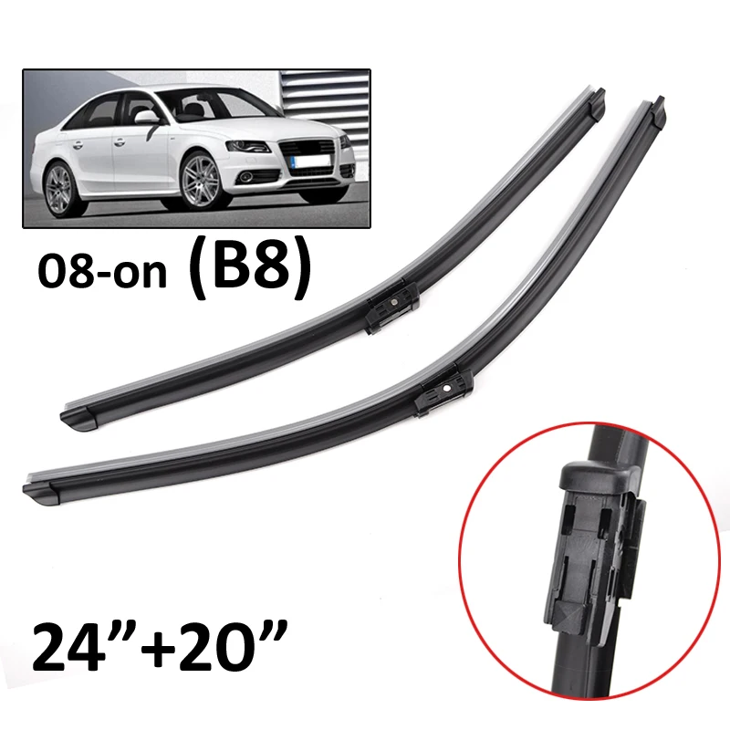 

LHD Front Wiper Blades For Audi A4 B8 B9 Allroad 2008- 2016 2017 2018 Windshield Windscreen Front Window 24"+20"