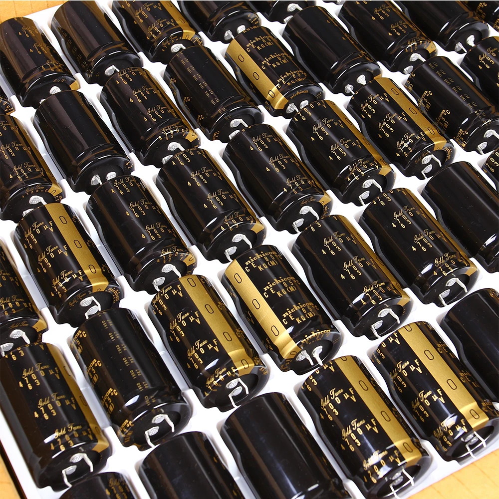 1-5pcs 4700UF 63V 30x50mm Nichicon KG Type II Gold Tune Pitch 10mm 63V/4700uf Audio Capacitors Electrolytic Capacitor Alloy Feet