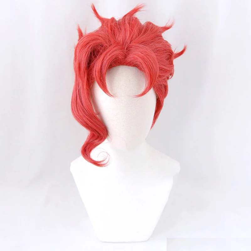 Anime Jojo Kakyoin Noriaki Kakyouin leather shoes Wig Cosplay Costume Jojo'S Bizarre Adventure Heat Resistant Synthetic Hair cap