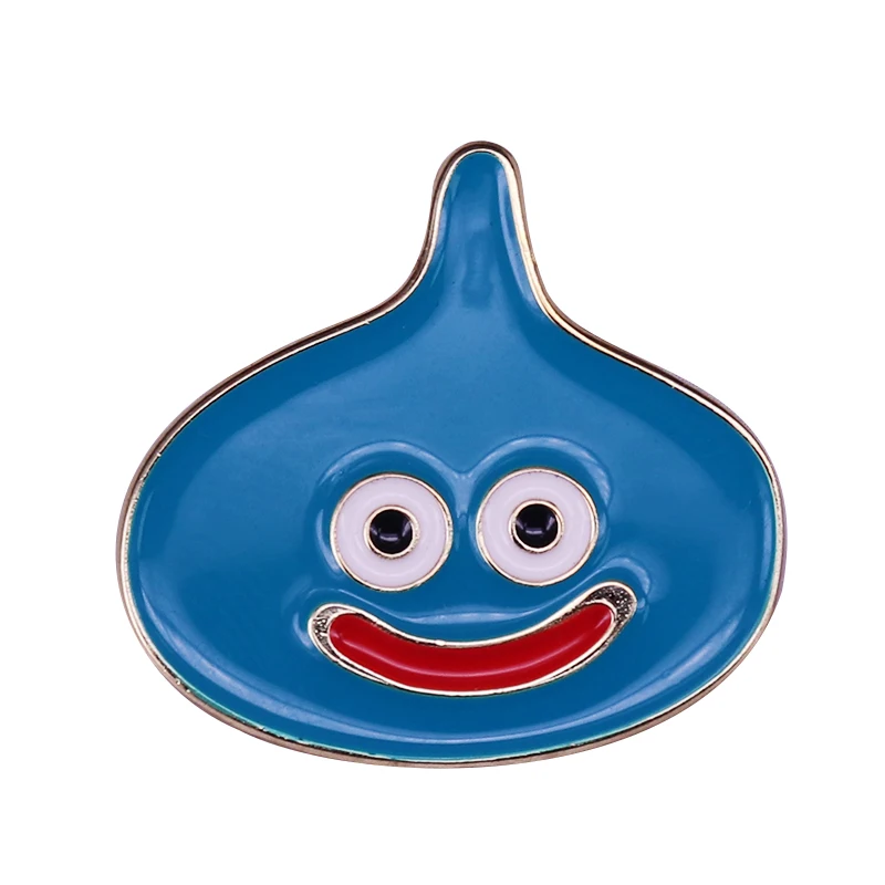 Dragon Quest Slime Enamel Pin Cute Blue Warrior Brooch 80s Nostalgia RPG Gamer Fun Addition