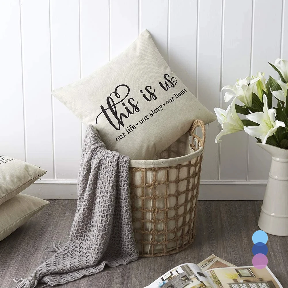 Motto Letter Print Cushion Cover Pillow Cover Farmhouse Home Decor Throw Pillows Living Room Funda Cojin 45*45 Housewarming