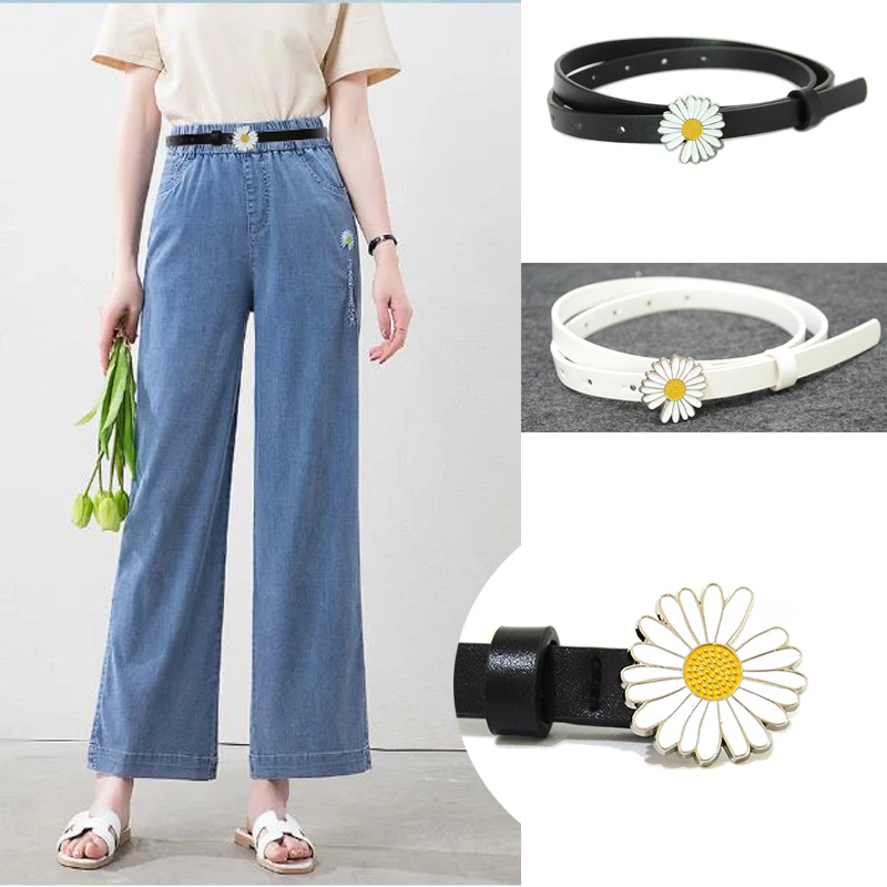 Luxury Desinger 2020 New Style Women's Thin Belt Ladies Fashion High-end Temperament Slim Decoration Small Daisy Belt Bg-1554