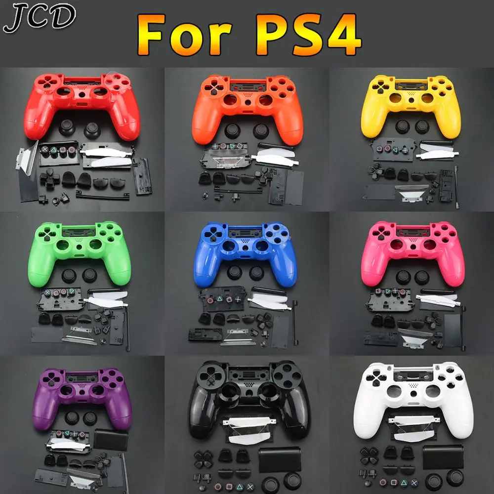 JCD Full Housing Shell Case Skin Cover Button Set with Full Buttons Mod Kit Replacement For PS4 Controller