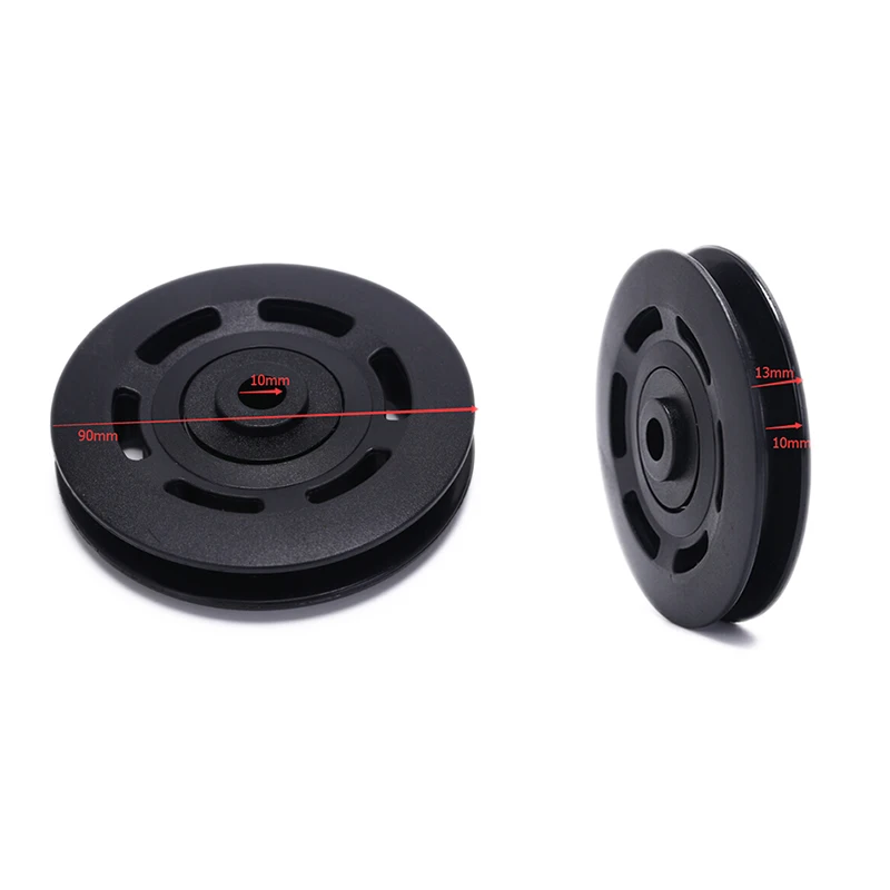 50mm/90mm/100mm DiameterUniversal External Wearproof Nylon Bearing Pulley Wheel Cable Gym Fitness Equipment Part Color Randomly