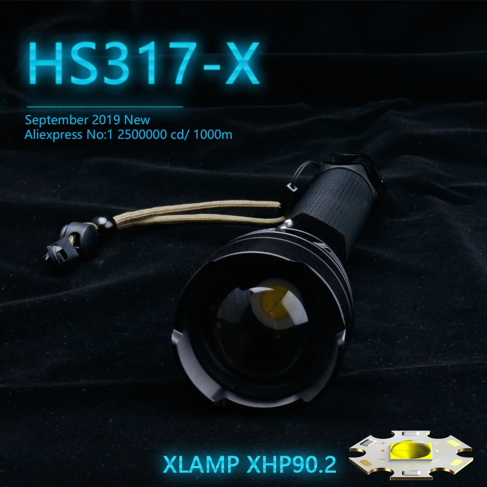 Xhp50, 18650, 26650, latarka LED, najbardziej wydajna, ręczna latarka LED-owa, 250 000 cd, 1000 m, XHP90.2, USB, zoom, taktyczna, do ponownego