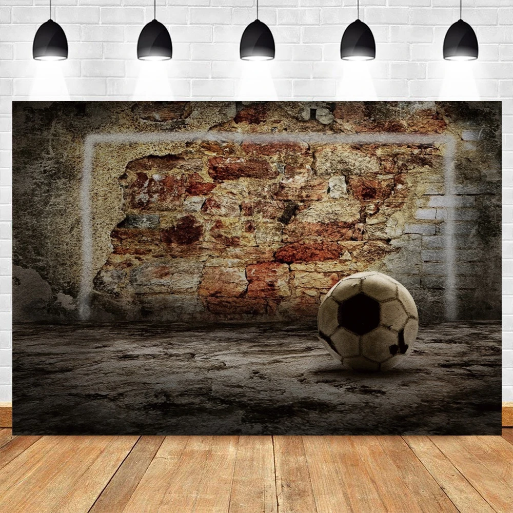 LATAR BELAKANG Fotografi Vintage Dinding Bata Sepak Bola Latar Belakang Baby Shower Anak Potret Photophone untuk Foto Studio Photocall