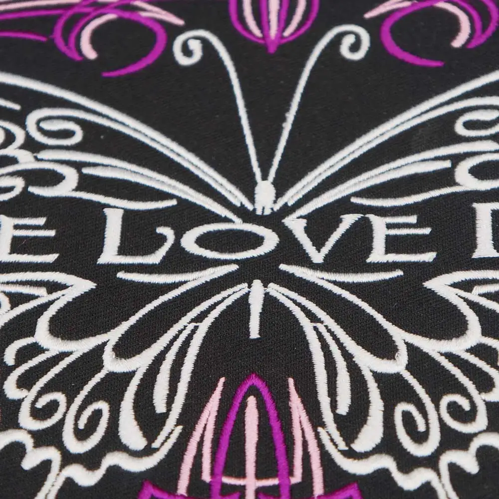 Butterfly Live Love Ride Embroidery Patches Clothes Stickers Apparel Accessories Badge