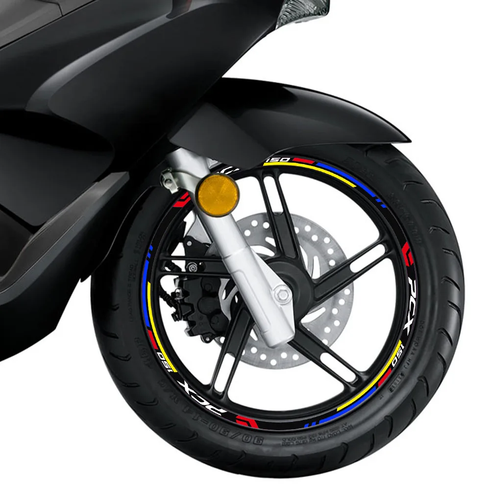 Reflective Motorcycle Wheel Stickers Scooter Rim Strips Decals Accessories For PCX 150 PCX150 pcx150