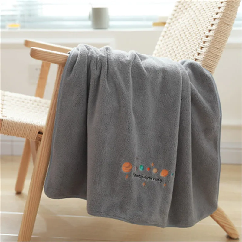 Large Coral Fleece Bath Towel, Bathroom Towel, Absorbent, Soft, Fashion, Couple Gift, Thicken, 70x140 cm, T639