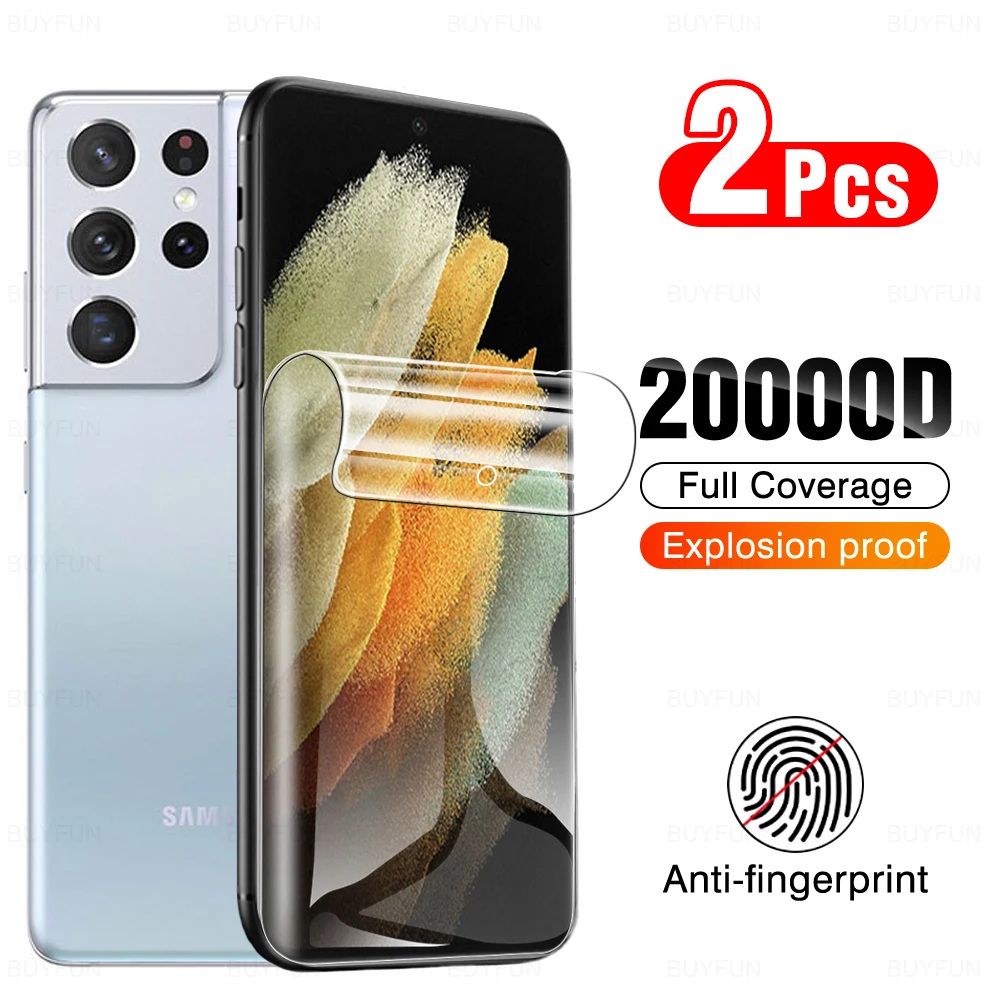2 шт. гидрогелевая пленка для Samsung Galaxy S21 Ultra S21Plus S21FE S21, защитная пленка для экрана 6,8 дюйма SM-G998B SM-G9980
