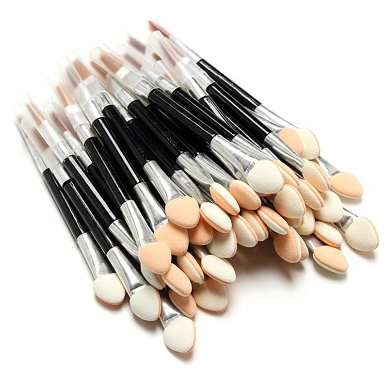 

10PC Eyeshadow Applicator Pro Sponge Double Ended Make Up Supplies Portable Eye Shadow Brushes Nail Mirror Powder Brush 7.5cm