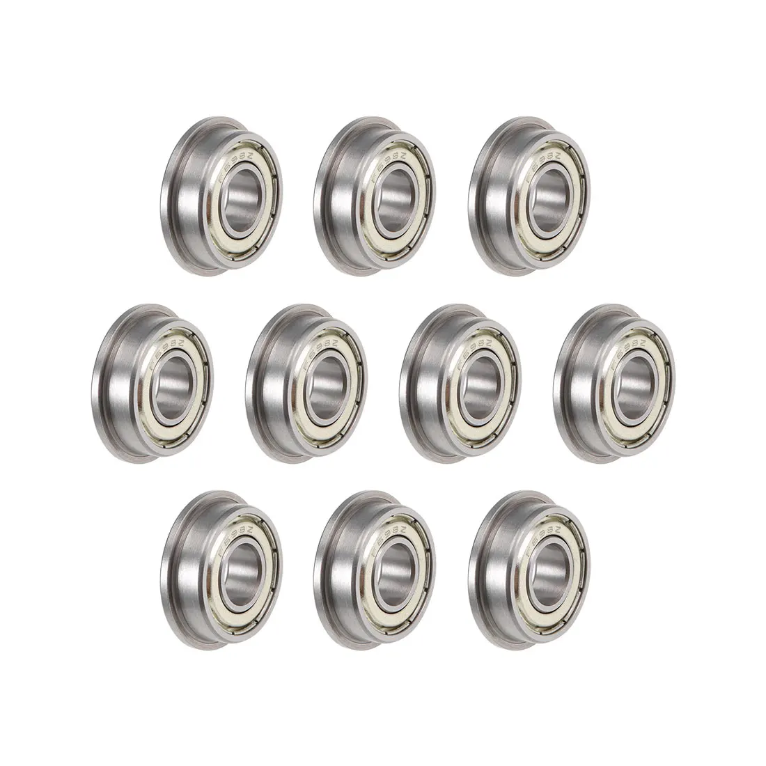 Uxcell 10pcs F698ZZ Flange Ball Bearing 8x19x6mm Shielded Chrome Bearings