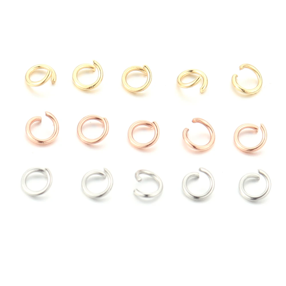 100 Stück Edelstahl-Sprengringe mit Goldbeschichtung für Schmuckherstellung, DIY-Halsketten, Bastelzubehör – Detail 5