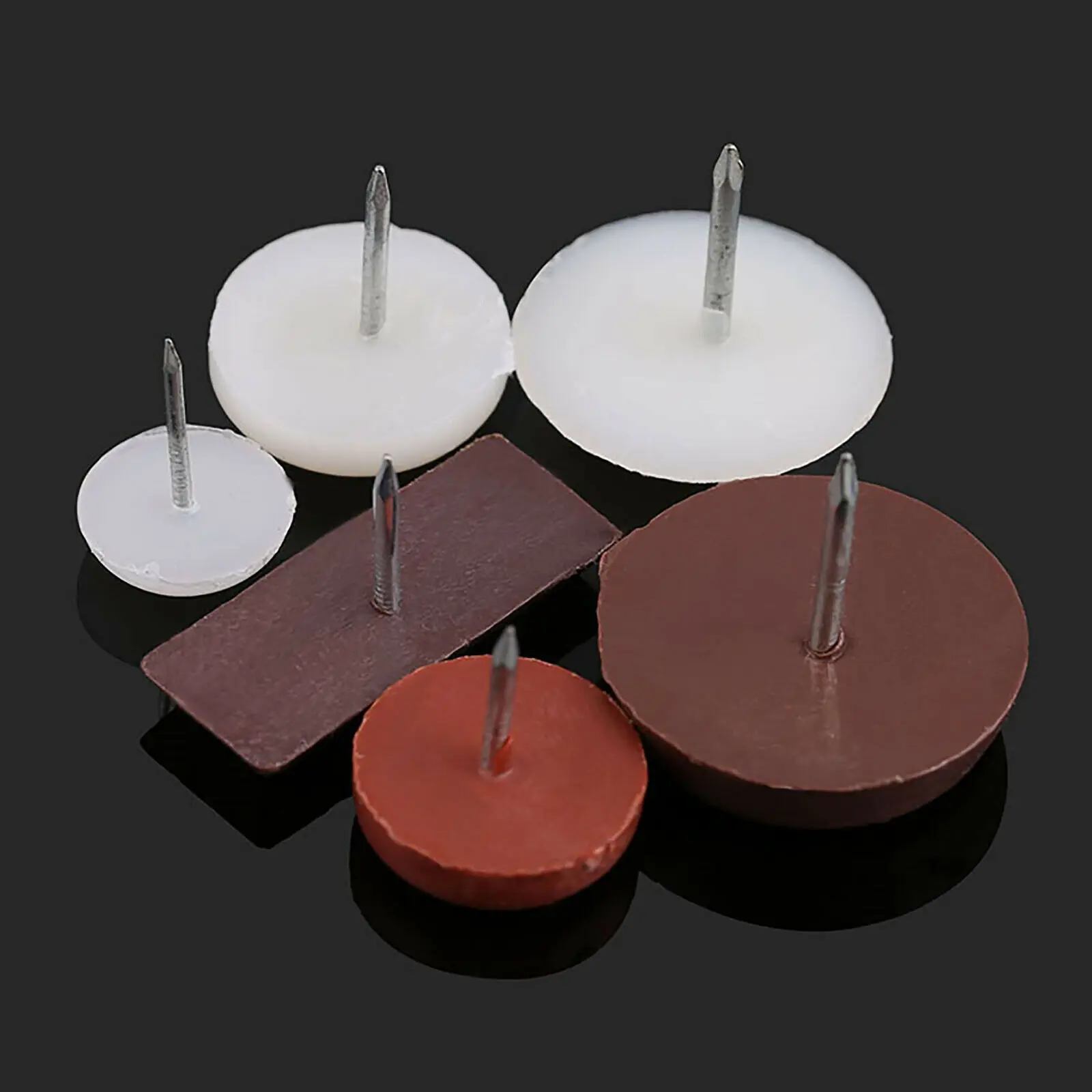 Deslizadores de clavos de plástico para muebles, protectores de azulejos de suelo de madera, alfombrilla antideslizante para patas de mesa y silla, 12-27mm