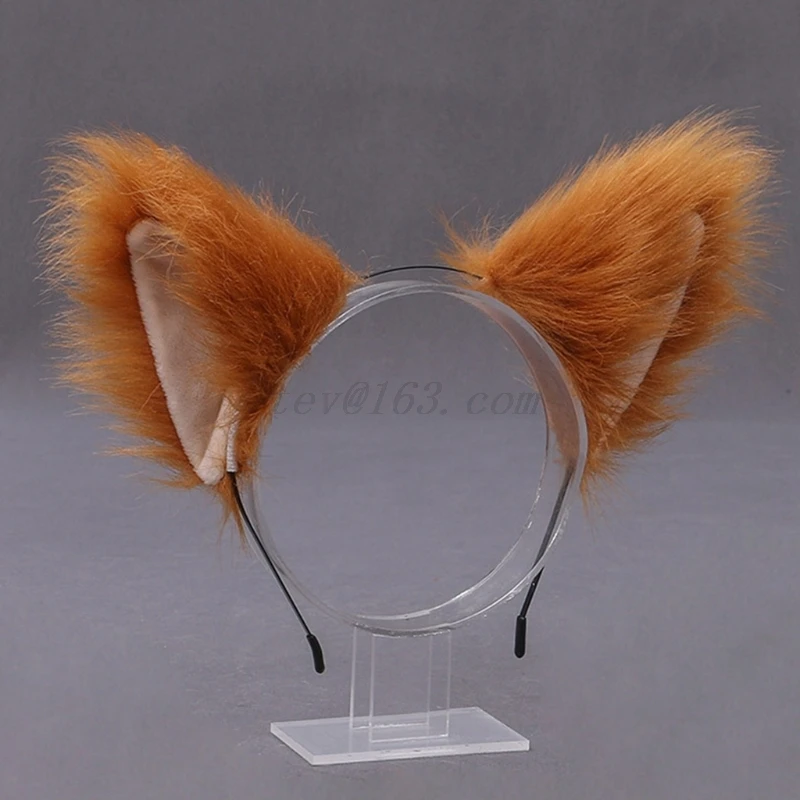 Serre-tête en oreilles de chat pour femmes, Long, réaliste, fourrure d'animal, Lolita, Kawaii, Anime, cerceau pour Halloween, Cosplay, fête  200000297