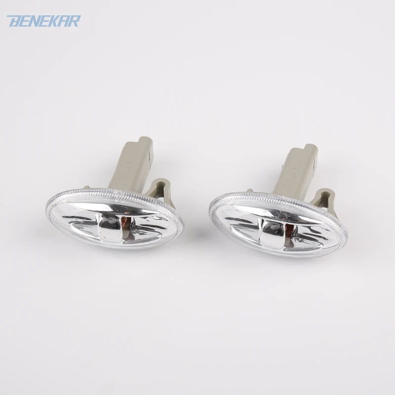 Benekar 2Pcs Turn Signal Side Repeater Lamp For Citroen C3 C5 Peugeot 206 207 307 407