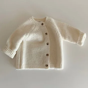 Baby Cotton Knit Cardigan Jacket 2 Autumn New Baby Boys Girls Coat Baby Sweater Toddler Knit Cardigans Newborn Knitwear Long-sleeve Cotton Baby Jacket Tops 2
