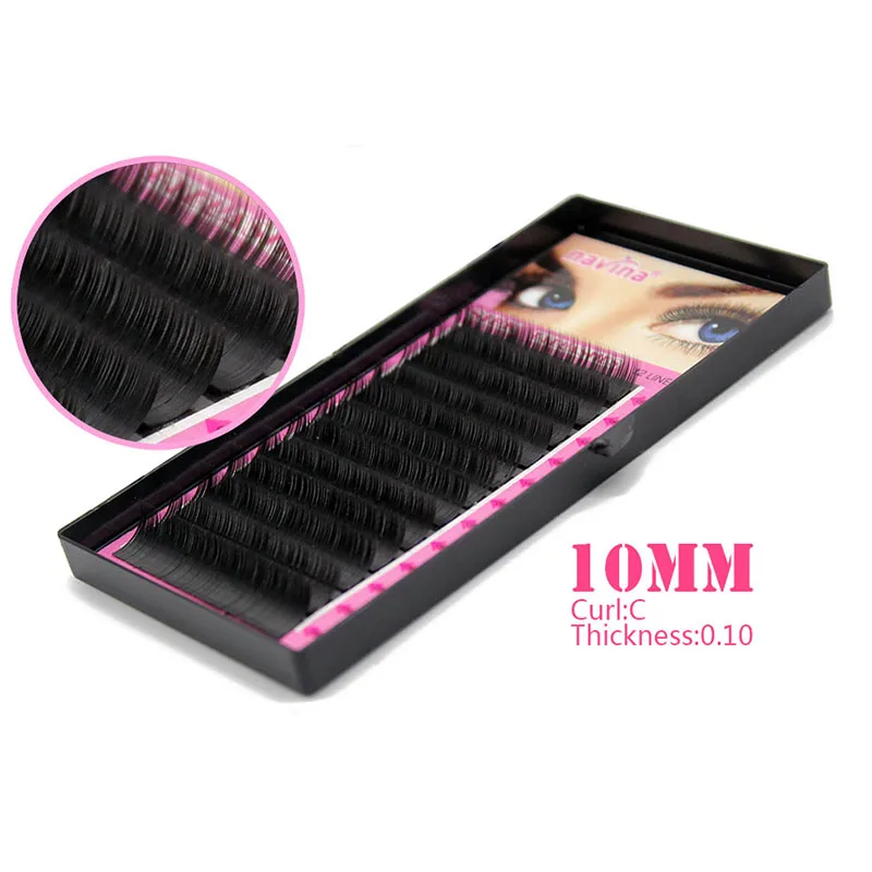 

10 cases/lot 10mm C Curve 0.10 thickness MINK eyelash extension artificial eyelash Fake Makeup False Eye Lash Eyelashes