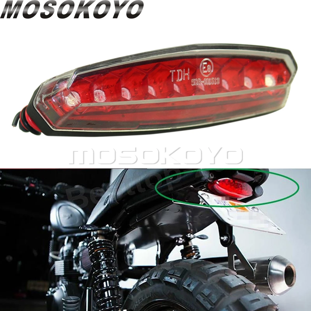 Universal Motorcycles LED Brake Running Tail Lights For Yamaha Kawasaki Suzuki ATV Quad Custom E-MARK E8  Stop Taillight