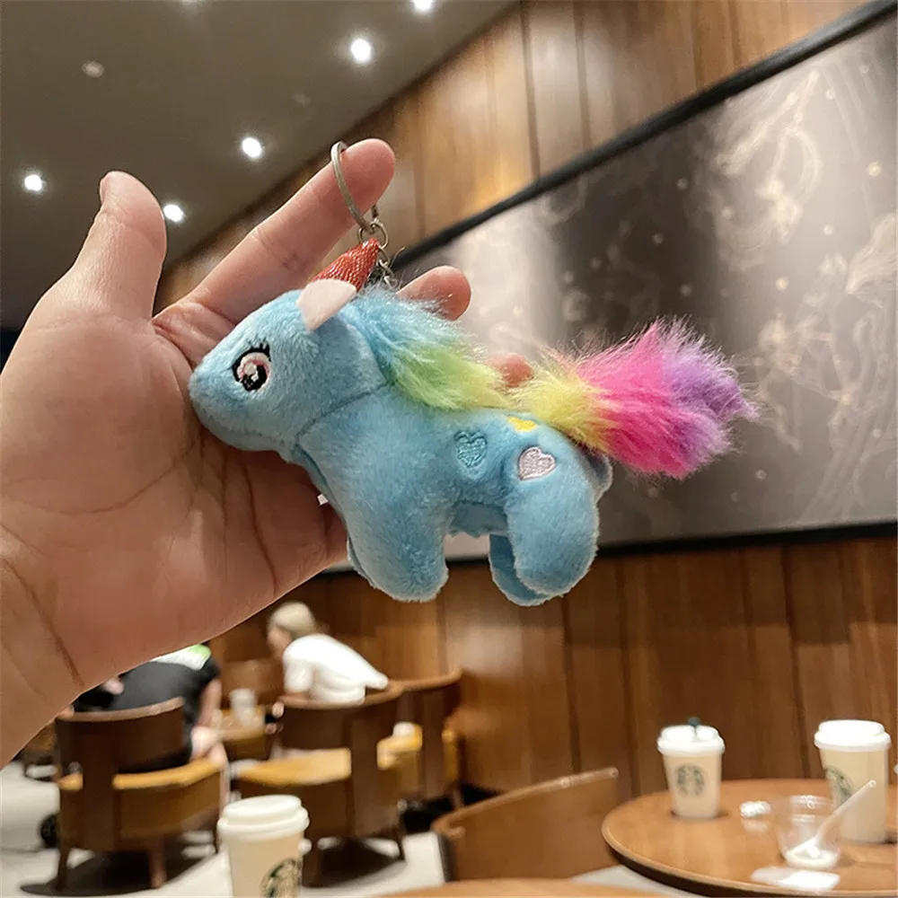 Creative Anime Little Twin Star Unicorn Plush Pendant Keychain Kawaii Cute Mini Soft Stuffed Animals Plush Toy Kids Doll