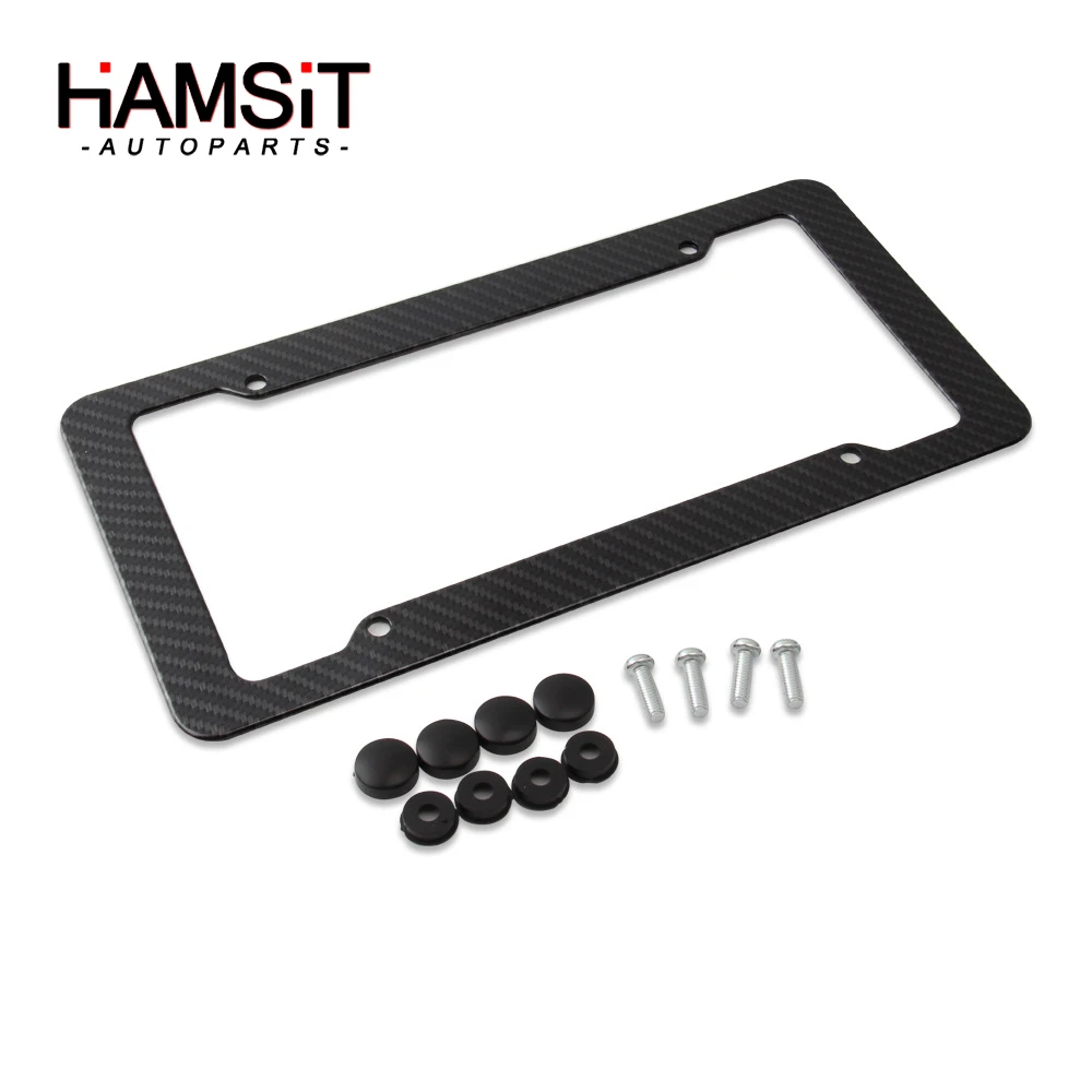 Hamsit carbon fiber universal car license plate frame for American regulation car modification dropshipping