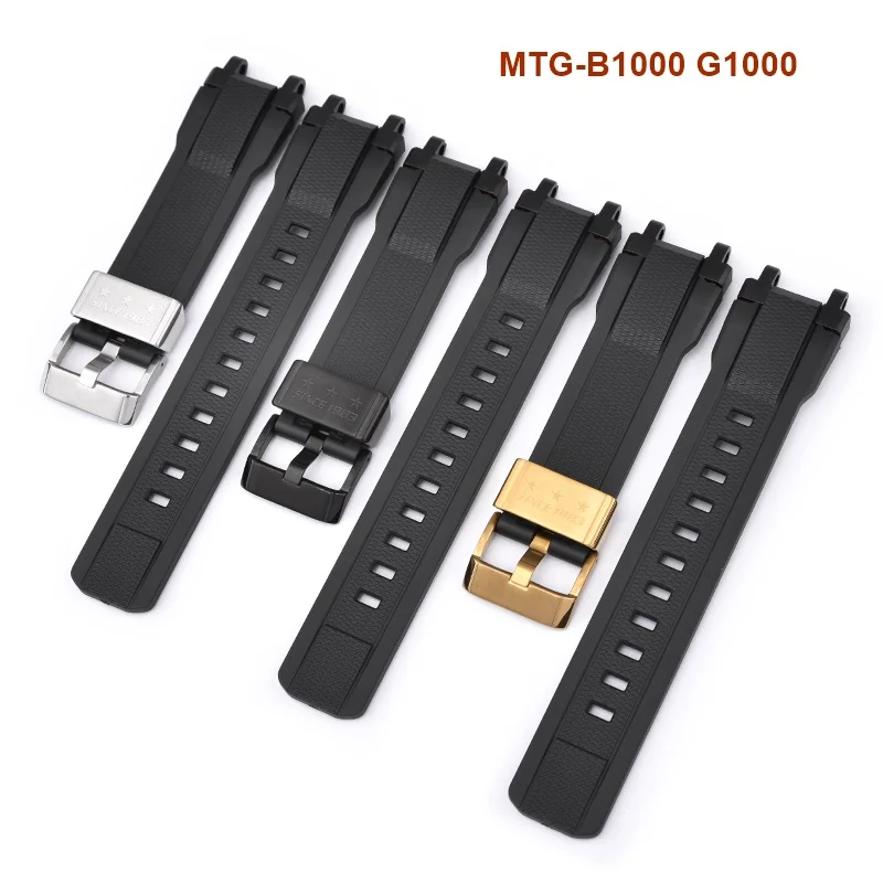 for Casio G-Shock MTG-B1000 G1000 Sport Metal Loop Hoop Watchband Bracelet Accessories Rubber Replacement Watch Band Strap