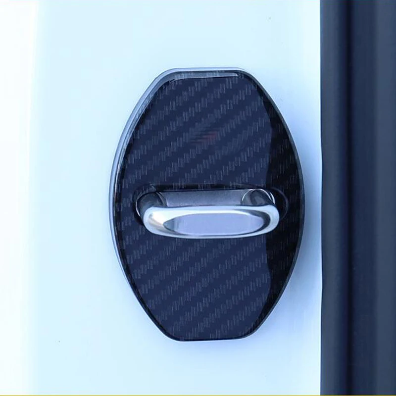 

Carbon fiber Door Lock Buckle Protection Protective Cover trim For skoda kodiaq accessories 2017 2018 2019 2020