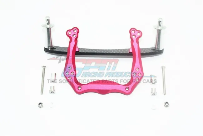 GPM ALLOY FRONT DAMPER PLATE WITH GRAPHITE BODY POST MOUNT AND DELRIN POST For TRAXXAS RUSTLER RC Upgrade