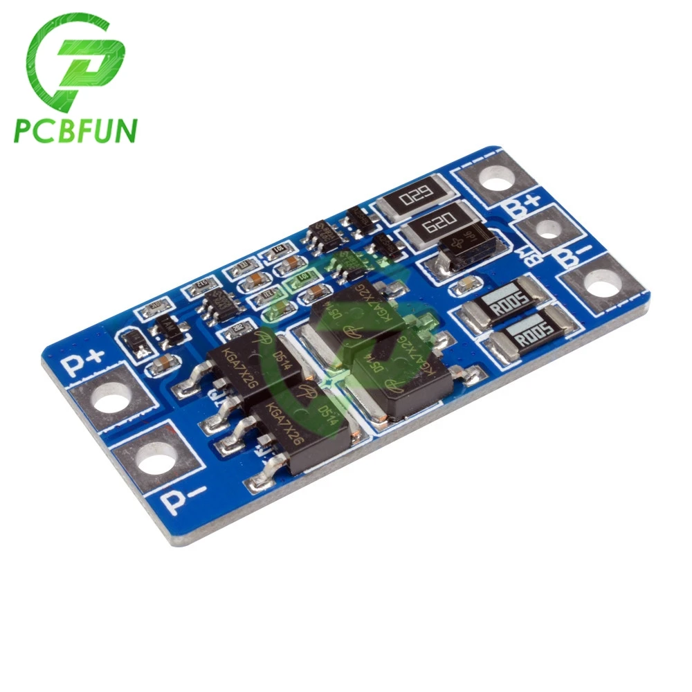 2S 2 Serial 10A 8.4V 7.4V 18650 Lipo Li-ion Iron Phosphate Lithium Charger Protection Board Module BMS PCM 2 Cell Pack Balanced