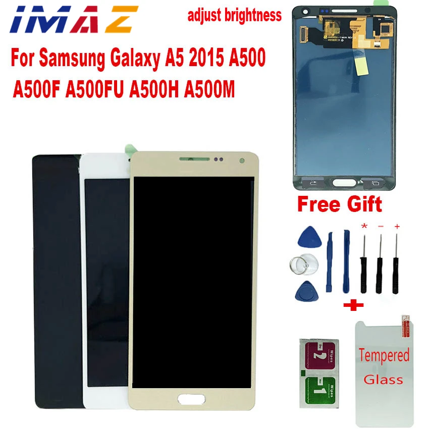 

IMAZ Adjust brightness 5" For Samsung Galaxy A5 2015 LCD A500 A5 A500 A500F A500FU A500H Display Touch Digitizer Sensor Assembly