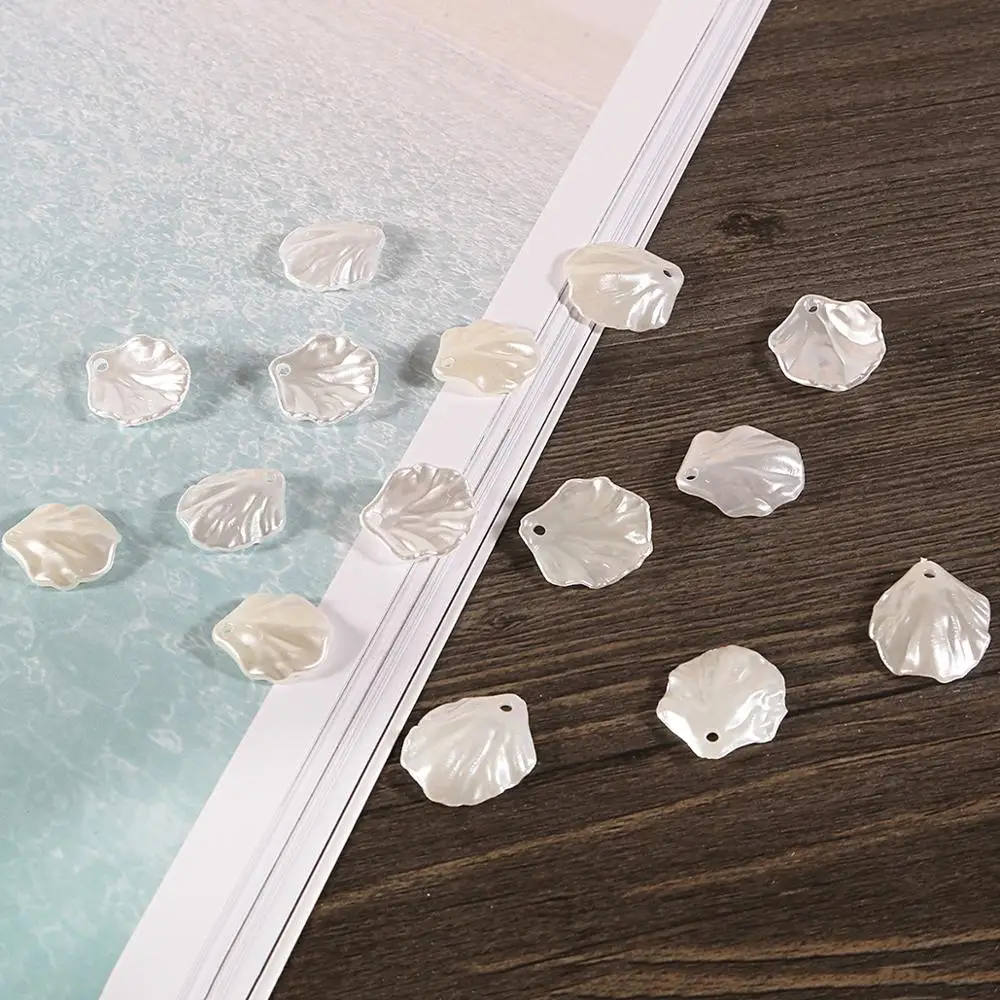 White Acrylic Leaf Petals Flower Frosted Acrylic Spacers Beads For Hair Wedding Earrings DIY Makeing Accessories